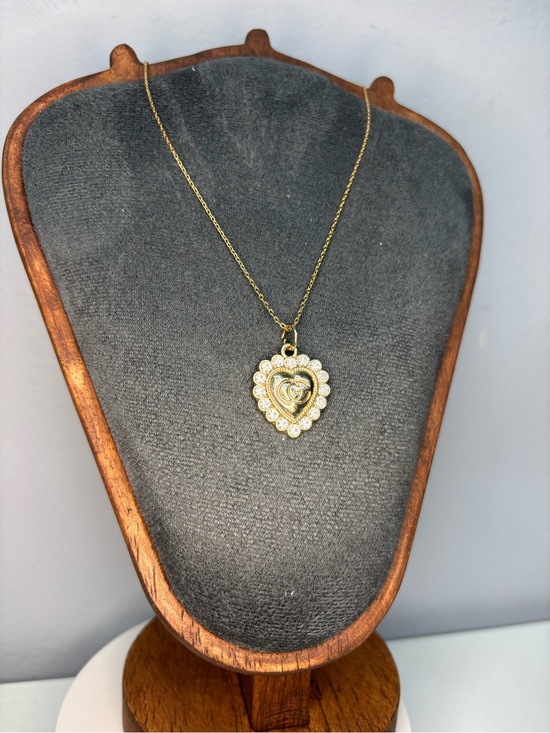 Gucci Jewelry - Gucci Gold & Crystal GG Heart Pendant Necklace